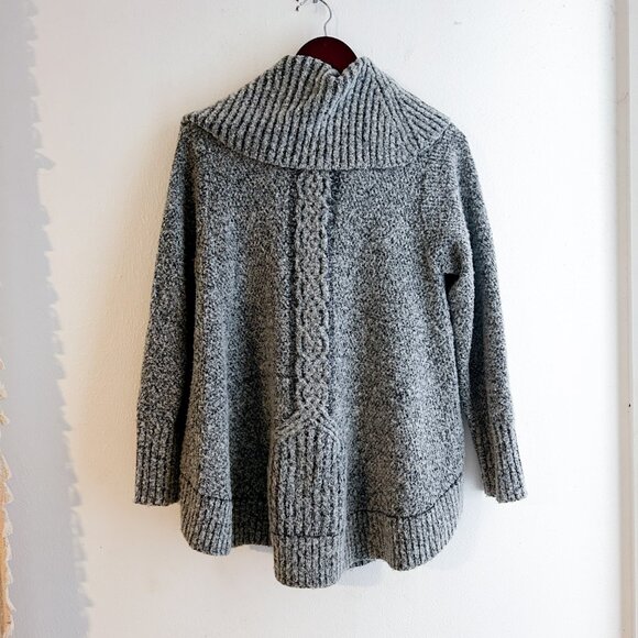 ANTHROPOLOGIE Angel of the North Wool Blend Boucle Cable Knit Cowl Sweater - Picture 3 of 8